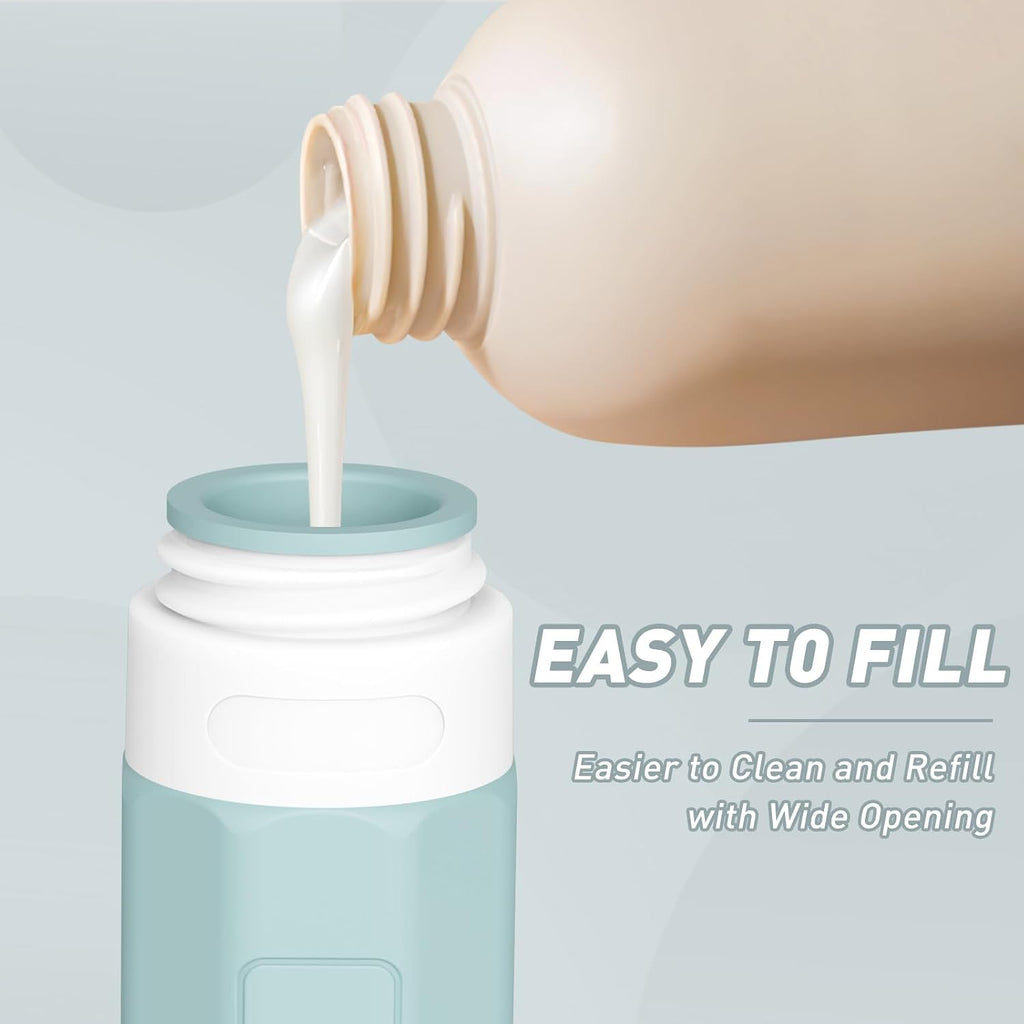 Redfly Travel Bottles for Toiletries, Tsa Approved 3oz Travel Size Containers, Leak Proof Travel Size Toiletries Bottles Silicone, BPA Free Refillable Shampoo Conditioners Essentials Kit, Gray