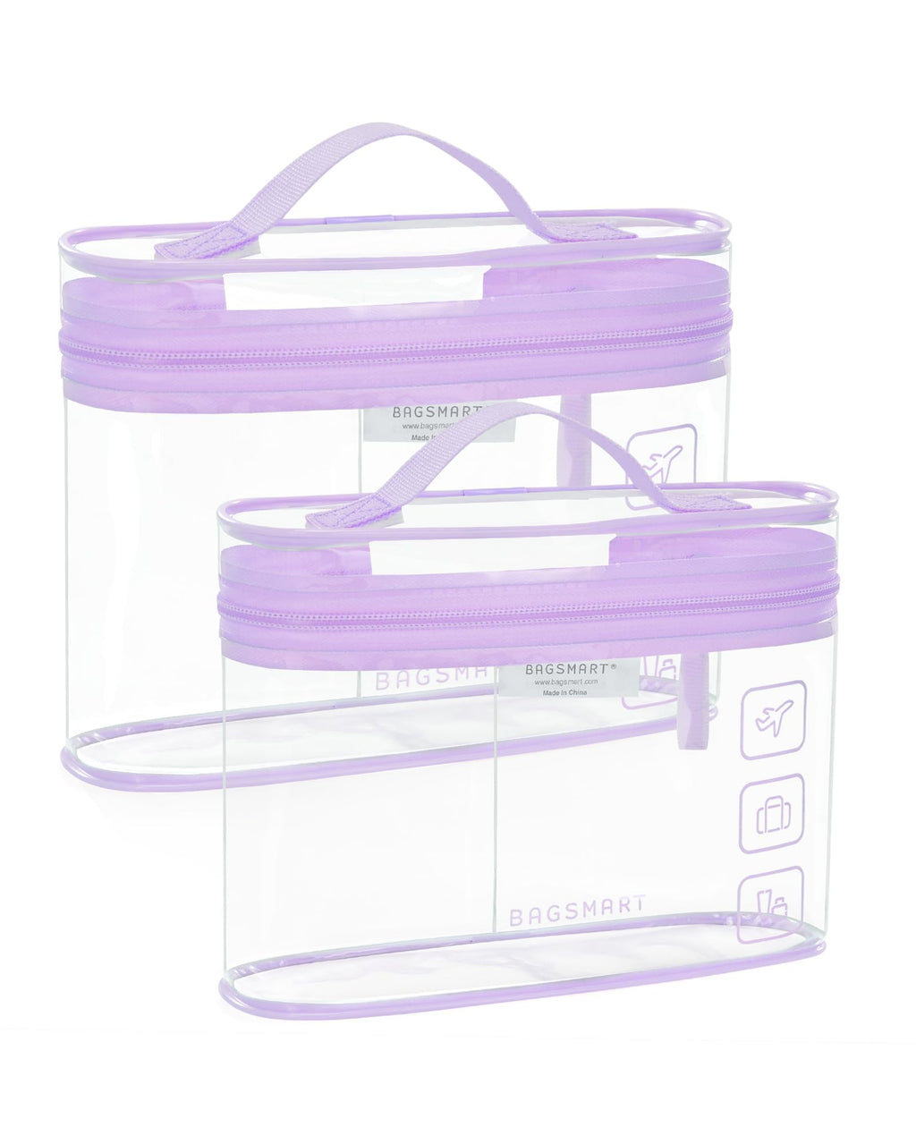 BAGSMART 18 Pack TSA Approved Travel Bottles for Toiletries, Leak Proof Silicone Travel Size Containers Bottles for Shampoo, Purple
