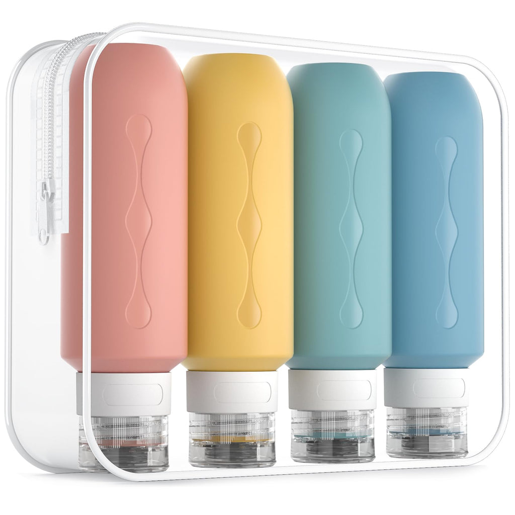Gemice Travel Bottles for Toiletries, Tsa Approved, Travel Size Containers, BPA Free Leak Proof Tubs Refillable Liquid Accessories for Cometic Shampoo and Lotion Soap