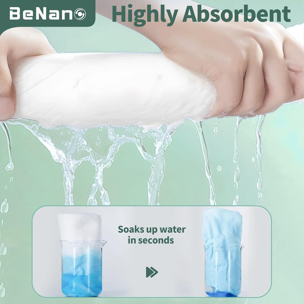 Benano 55 in x 27.5 in Disposable Bath Towels | Ready to Use, 4 Pack | Sanitary, disposable bath towels. 100% USDA Biobased. Elevate experience in salons, hotels, massage, camping and travel