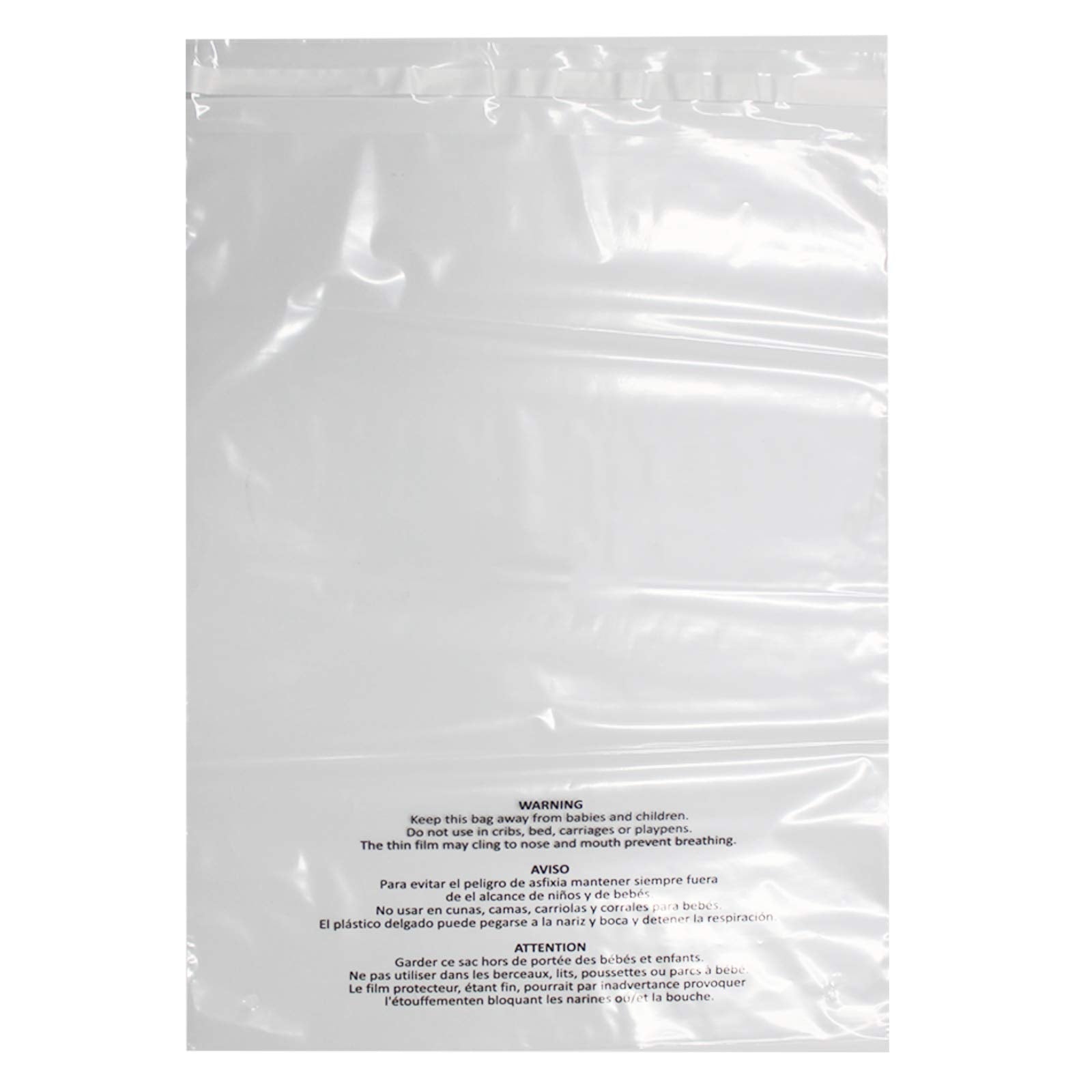 200 Count 12x15 Inch Self Seal Clear Poly Bags | with Suffocation Warning for Packaging Clothing, T Shirts, Decorative Wrappers and More with Permanent Adhesive (1.5mil)
