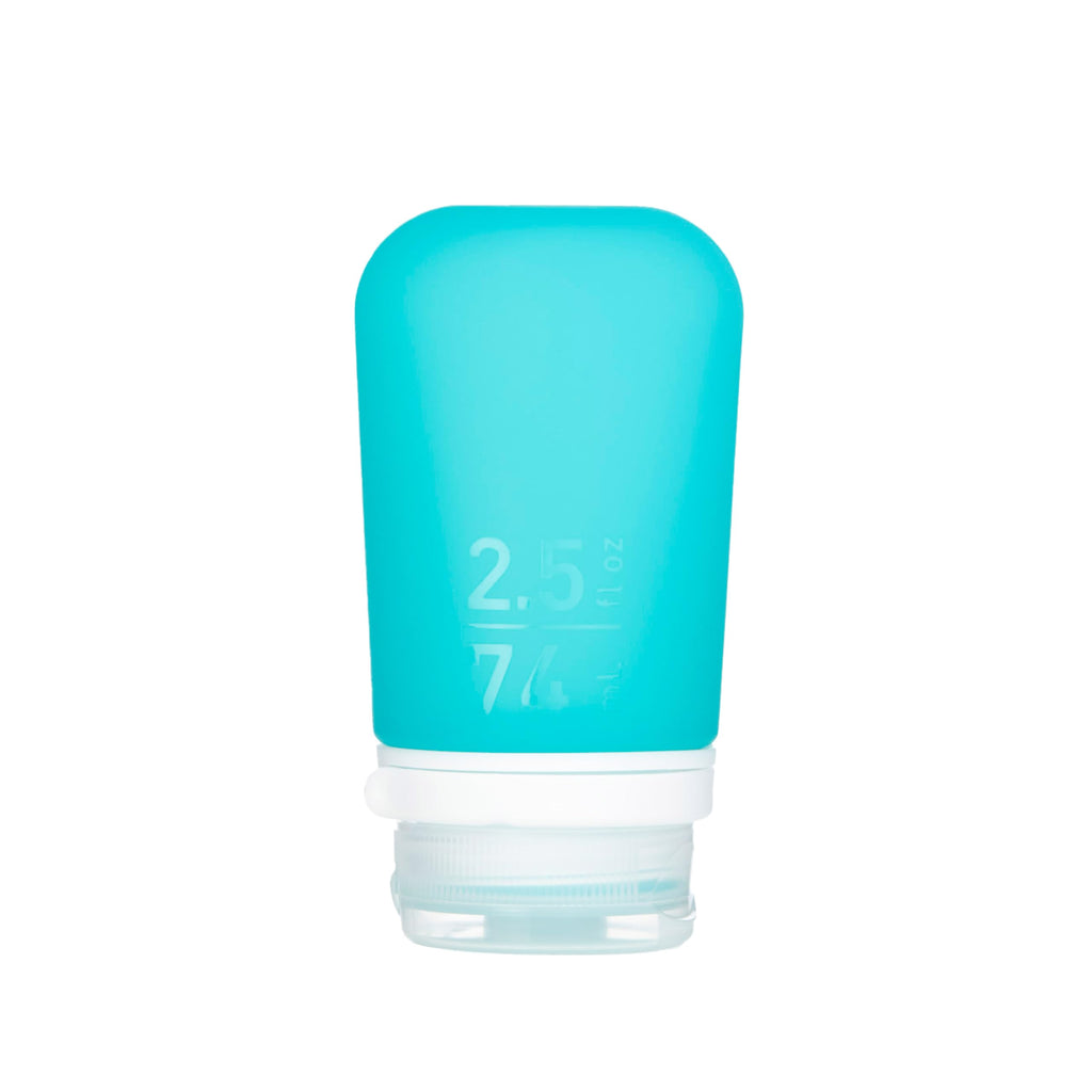 humangear GoToob+ (Large) | Refillable Silicone Travel Bottle | Locking Lid | Food-Safe Material | Teal, Large (3.4 fl.oz.; 100ml) | Refillable & Leak-Proof Silicone Travel Size Bottles with Locking Cap for Toiletries, Camping & TSA Carry-On