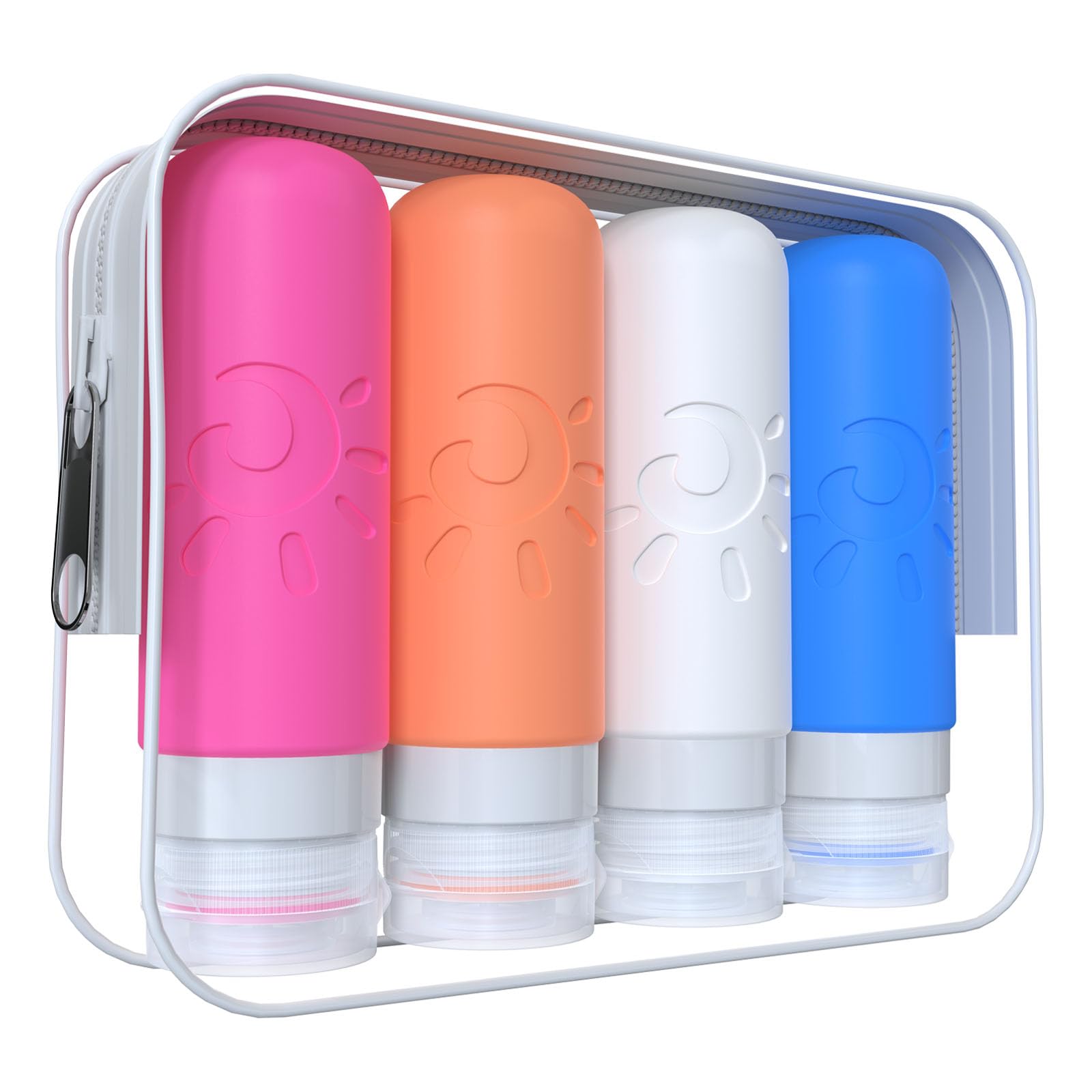 Zafit Travel Bottles for Toiletries, TSA Approved Travel Containers 3oz Leak Proof Travel Tubs Refillable Liquid Travel Accessories for Shampoo Conditioner Lotion Body Wash(Multicolored C)