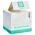 Borje Face Towels XXL, Disposable Face Towel 10" x 12", 100 Count (2 Packs of 50), 100% USDA Biobased Facial Towelettes, Ultra Soft & Hygienic Makeup Remover Dry Wipes for Women Cleansing