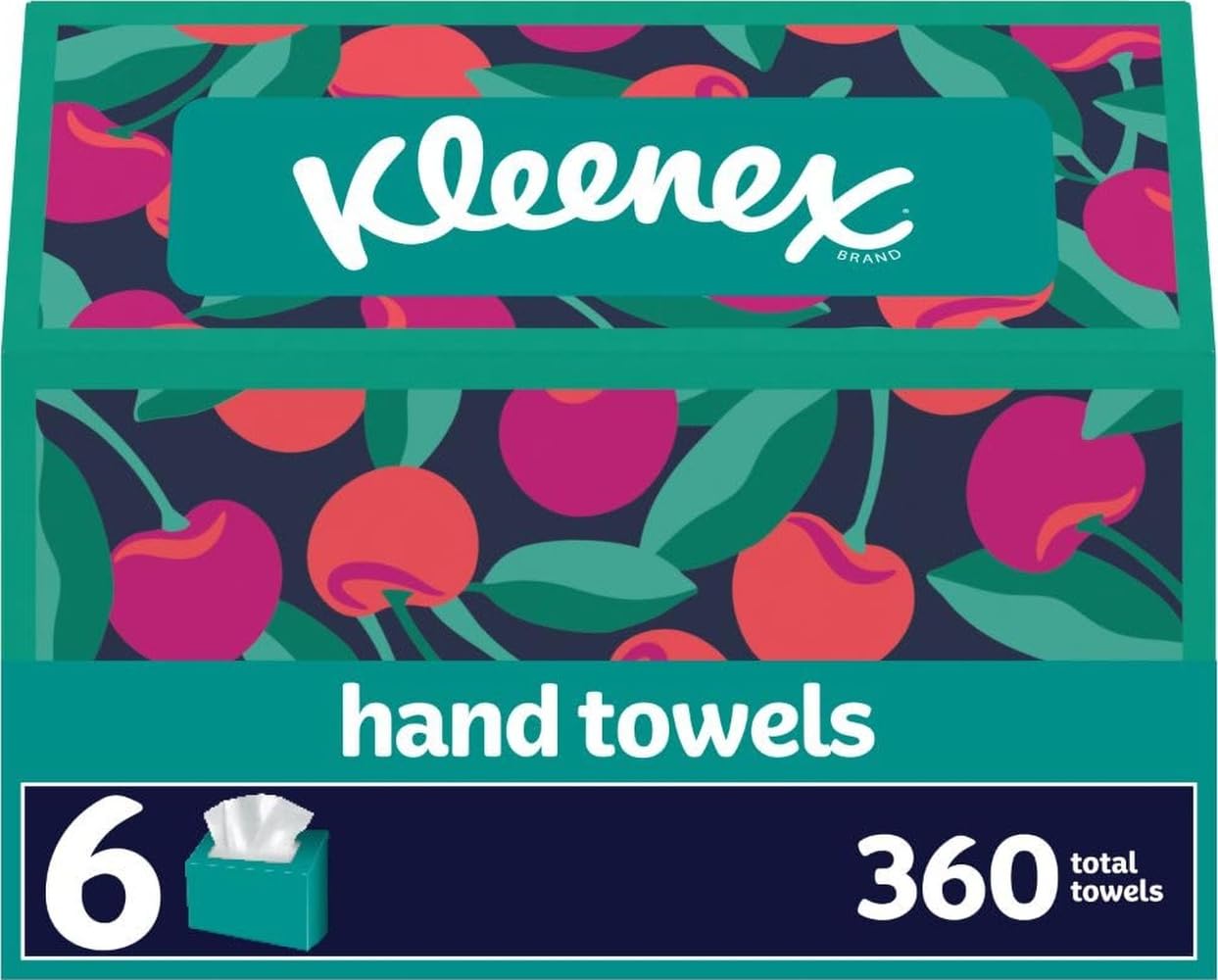 Kleenex Disposable Paper Hand Towels, 6 Boxes, 60 Tissues per Box (360 Total Tissues), Packaging May Vary | 360 Total Tissues, Packaging May Vary