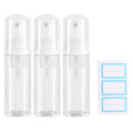 3pcs 2oz Small Size Mousse Plastic Travel Foam Pump Bottle Dispenser (60ml) | Clear, Leakproof, Tsa approved, Travelers Daily Use, for Hand Soap, Shampoo, Lash Cleanser