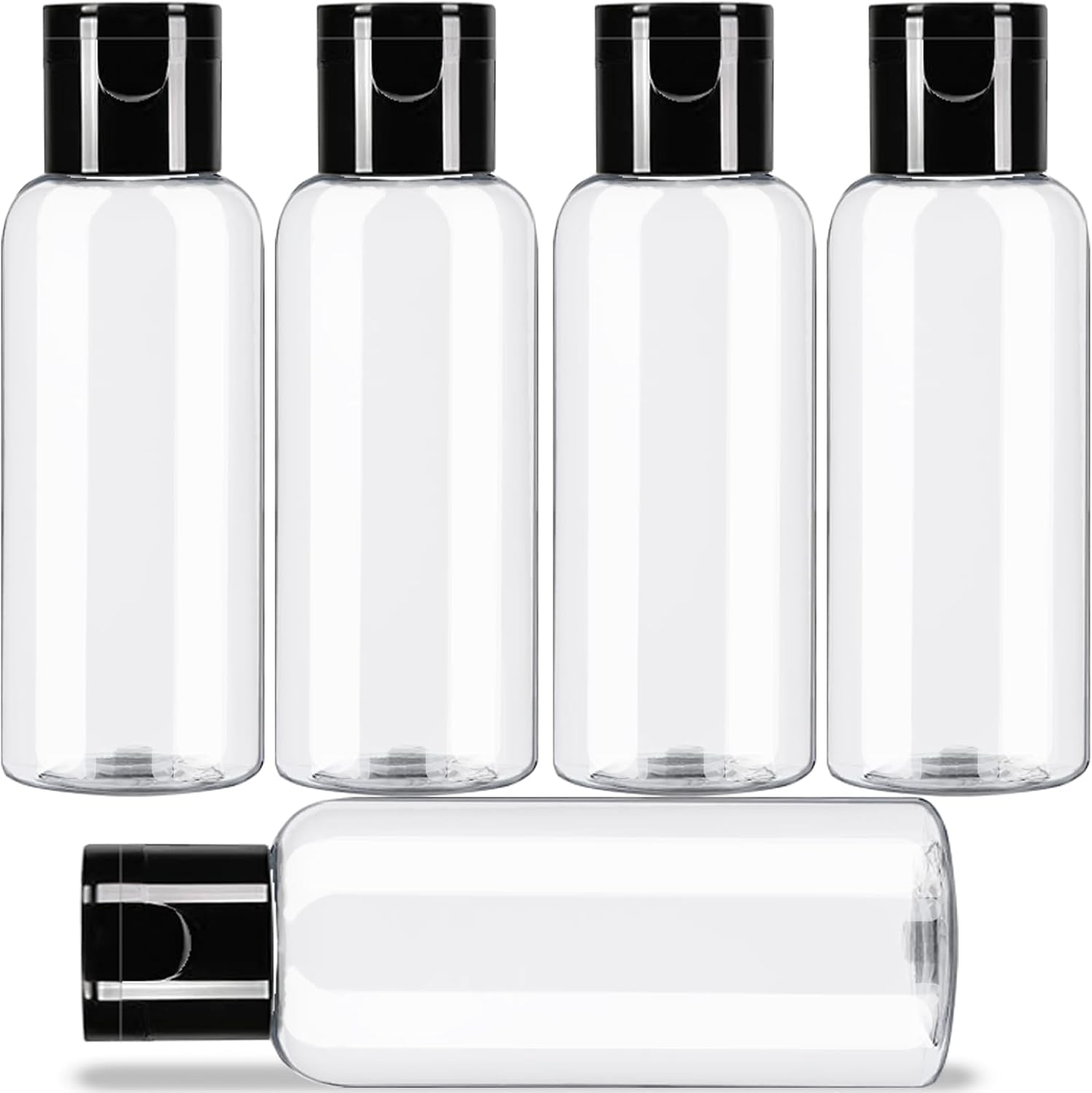 DNSEN 5 Pack 3.4 oz Travel Size Bottles for Toiletries TSA Approved Leak Proof Empty Refillable Liquid Containers with Labels