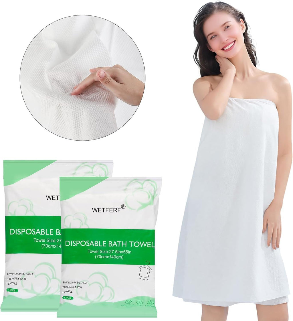 20 Pack Disposable Bath Towels Durable Large Portable Thicken Camping Towels for Travel Hotel Business Trip Swimming Pet Towels Sauna Spa Hot Spring Water Play 55''X27.5''