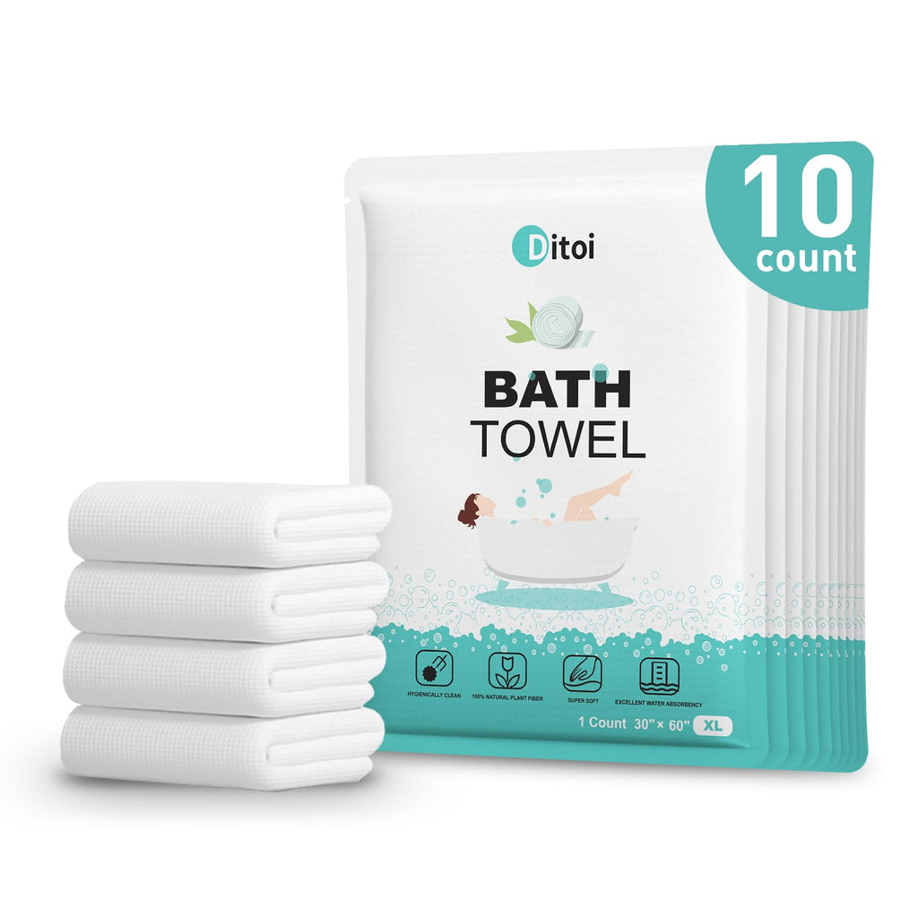 Disposable Bath Towels XXL,Thick Beach Towels for Travel 30"X60" | Extra Large Camping Towels for Hotel,Quick Dry Absorbent Shower Tissue for Body Gym Beach Swimming Spa (10 Count) Travel Pack