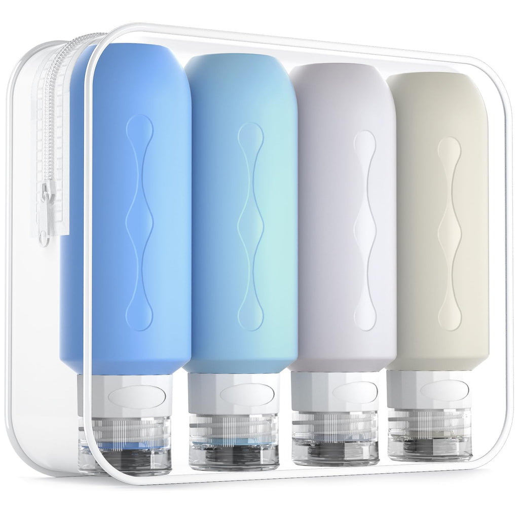 Gemice Travel Bottles for Toiletries, Tsa Approved, Travel Size Containers, BPA Free Leak Proof Tubs Refillable Liquid Accessories for Cometic Shampoo and Lotion Soap