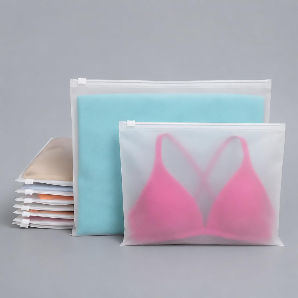 JinRuiKJ 100 Pack Clothes Packaging Bags for Shipping, 10x13'' Frosted Zipper Bag for Clothing Storage or Small Businesses, 3 Mil Thickened Plastic Frosted Bags with Vent Holes (M)