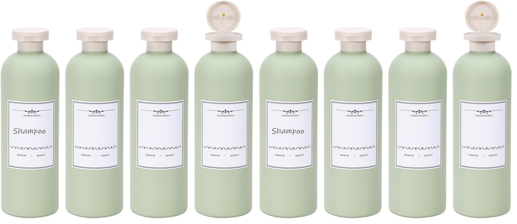 ASEVAT3.4oz 3Pcs Green Plastic Refillable Travel Shampoo and Conditioner Bottles Plastic Refillable Travel Shampoo Bottles with Flip Cap Shampoo and Conditioner Dispenser