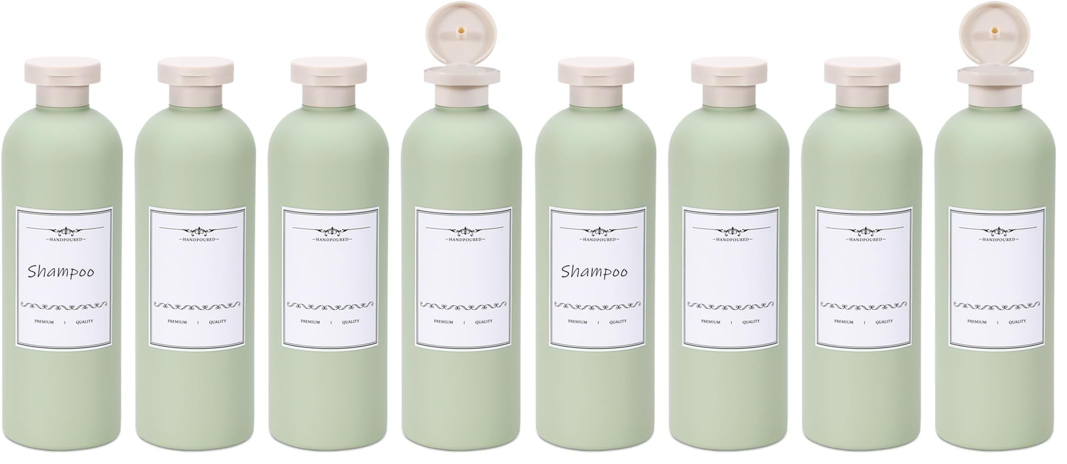 ASEVAT3.4oz 3Pcs Green Plastic Refillable Travel Shampoo and Conditioner Bottles Plastic Refillable Travel Shampoo Bottles with Flip Cap Shampoo and Conditioner Dispenser
