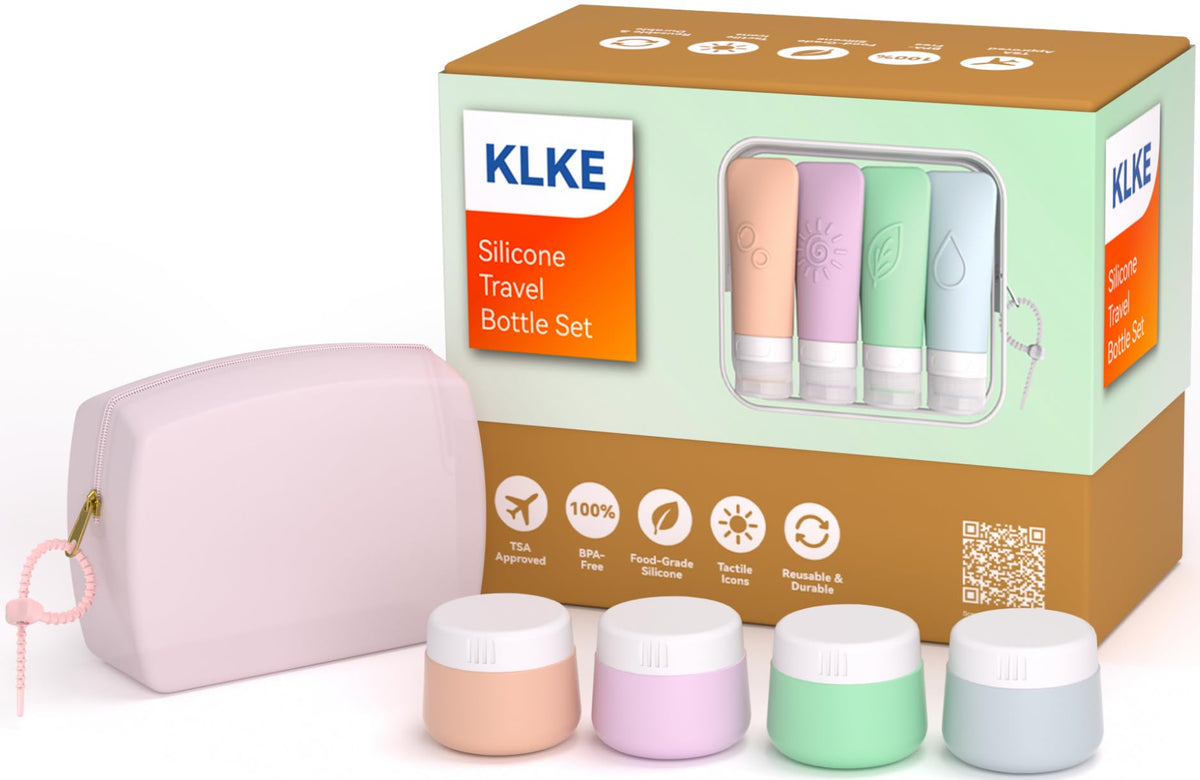 16-Piece Silicone Travel Bottles Set – TSA Approved Leakproof Toiletry Kit with Flat Easy-Squeeze Bottles, Pump & Spray, Waterproof Bag | 16-Piece Silicone Bottles Set,TSA Approved Leakproof,Easy-Squeeze Bottles,Come with Pump,Spray bottles and Waterproof