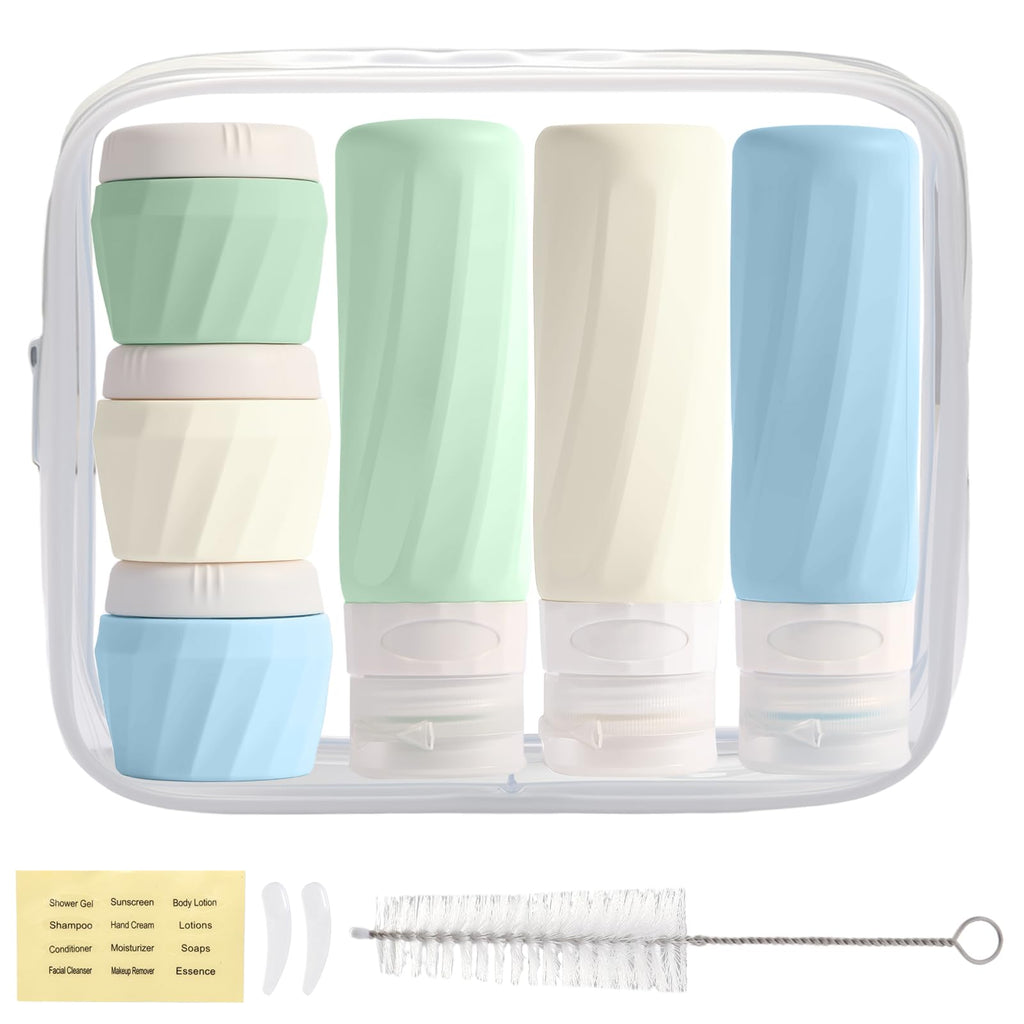 16 Pack Travel Bottles for Toiletries, TSA Approved 3oz Containers | Silicone Travel Size Containers for Shampoo and Conditioner, BPA Free with Toiletry Bag