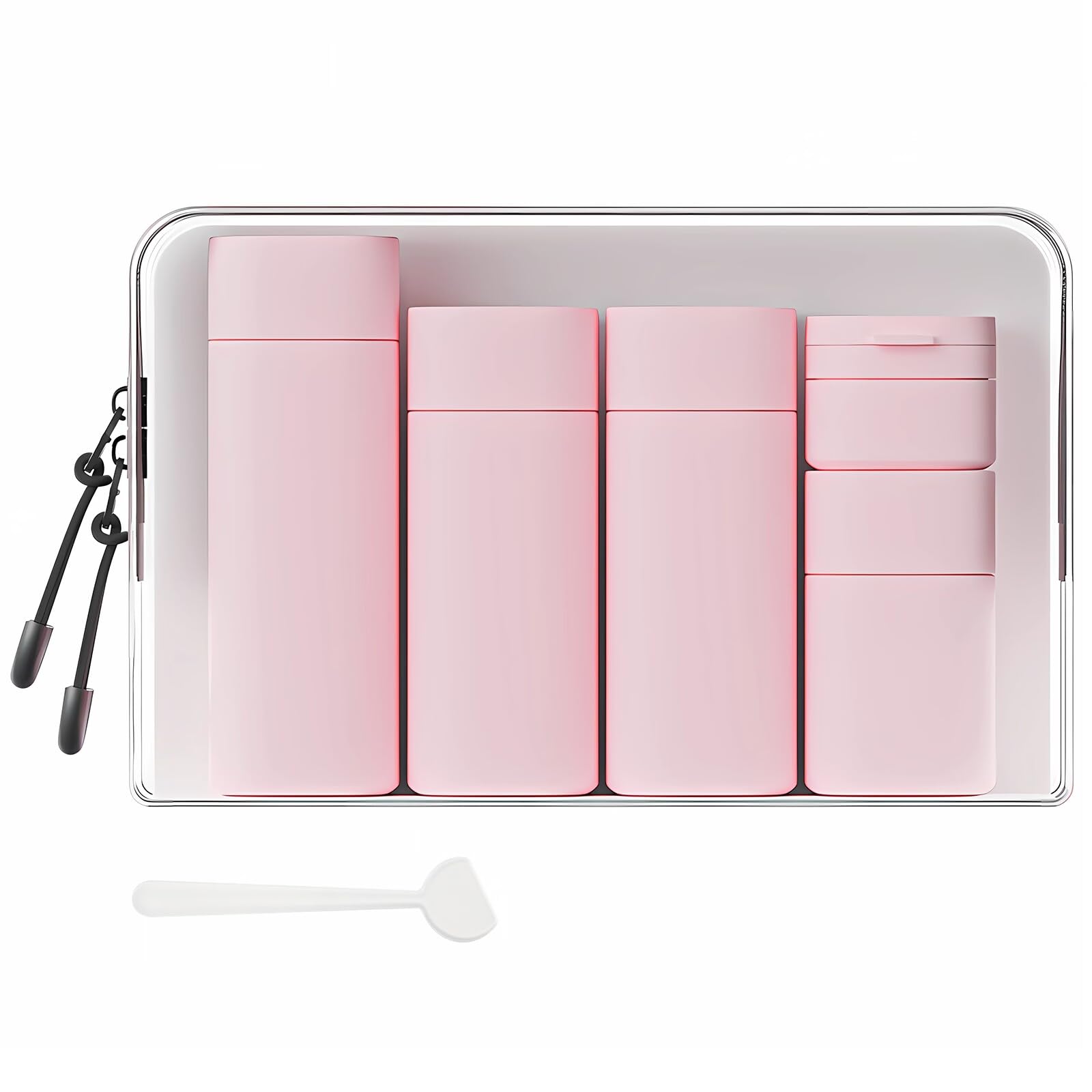 Travel Bottles for Toiletries, 5 Pack Travel Size Containers, TSA Approved Leak Proof - Silicone Toiletry Containers with Clear Bag for Shampoo, Conditioner & Lotion, Travel Essentials