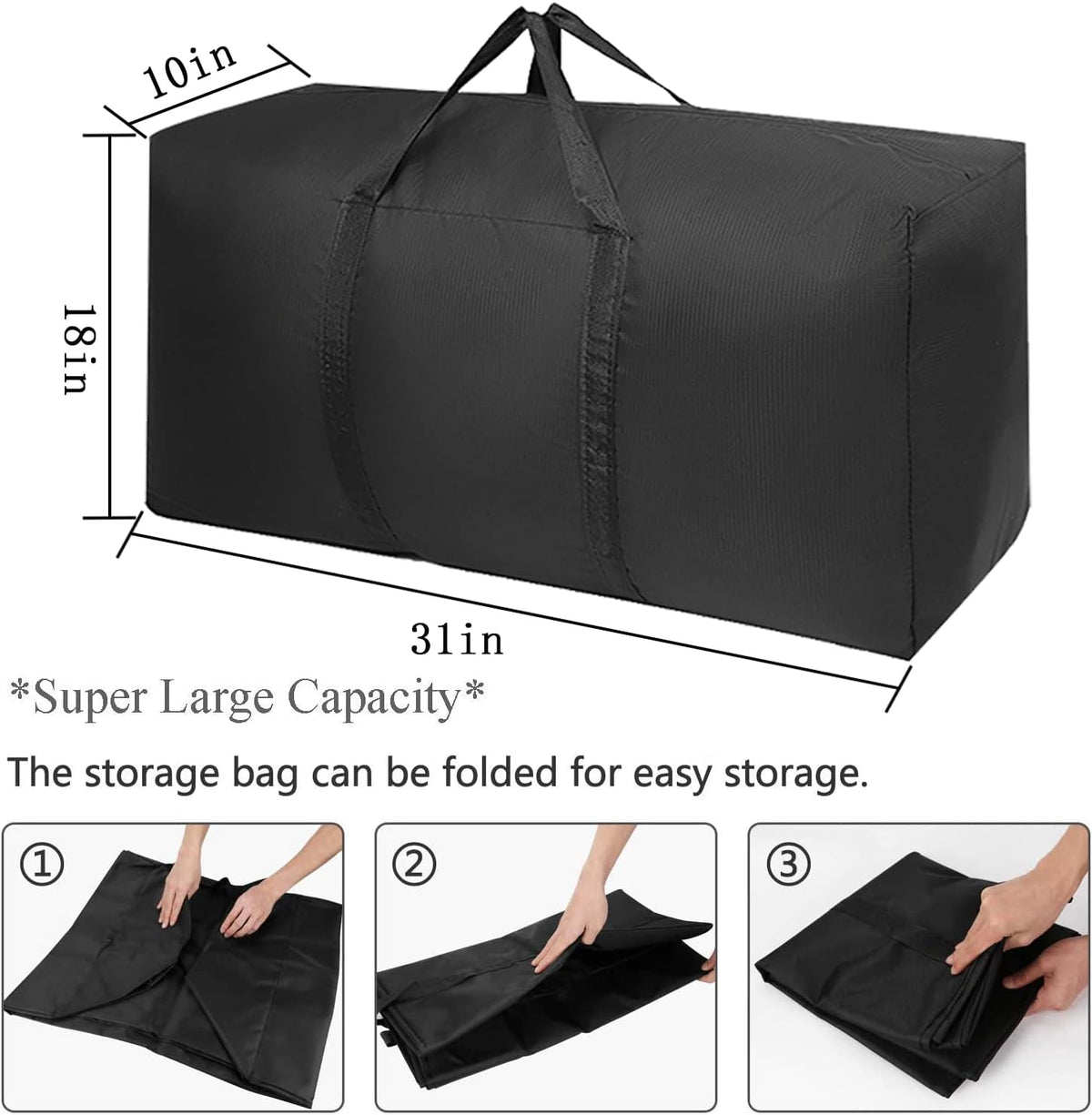 Extra Large Moving Bags with Strong Zippers & Carrying Handles, Storage Bags Storage Totes for Clothes, Moving Supplies, Space Saving Oversized Storage Bag Organizer for Moving, Traveling (2 Pack)