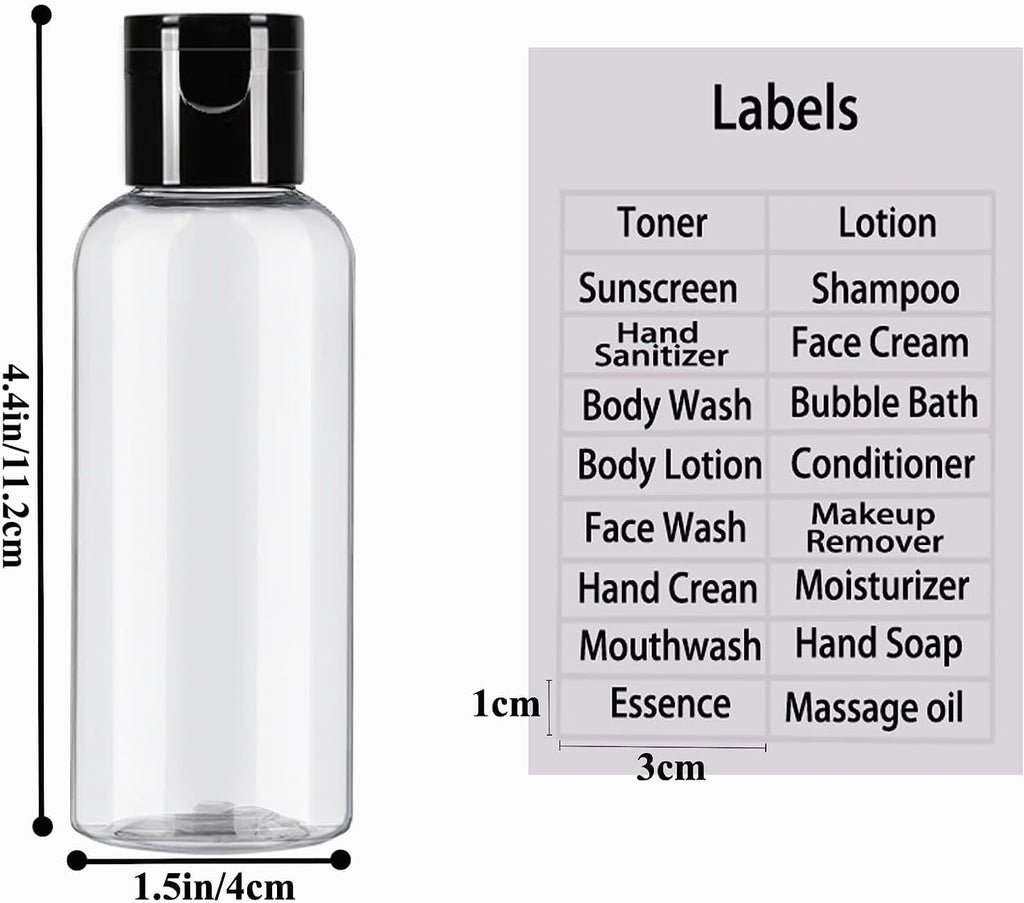 DNSEN 5 Pack 3.4 oz Travel Size Bottles for Toiletries TSA Approved Leak Proof Empty Refillable Liquid Containers with Labels