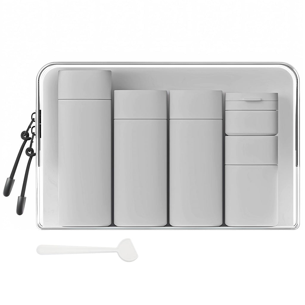 Travel Bottles for Toiletries, 5 Pack Travel Size Containers, TSA Approved Leak Proof - Silicone Toiletry Containers with Clear Bag for Shampoo, Conditioner & Lotion, Travel Essentials