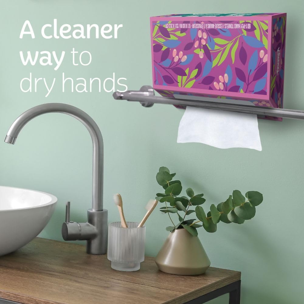 Kleenex Disposable Paper Hand Towels, 6 Boxes, 60 Tissues per Box (360 Total Tissues), Packaging May Vary | 360 Total Tissues, Packaging May Vary