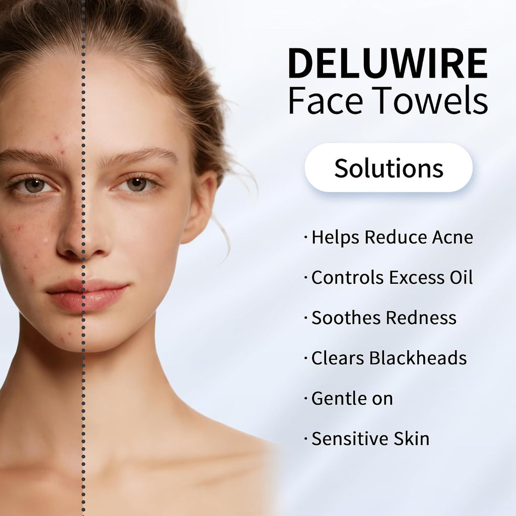 Face Towels Disposable XL 10"×12", Ultra Soft Facial Towels, 50 Count | Thick Biodegradable Face Towels, Plant Fiber Dry Wipes for Sensitive Skin, Makeup Remover & Face Cleansing