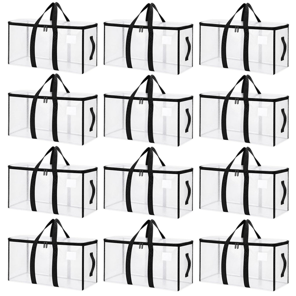 Songrey Extra Large Heavy Duty Moving Bags, 6 Pack, Dark Blue | Storage Bags with Zipper & Handles, Waterproof Totes Bags for Clothes Packing, Moving, College Supplies, Home Organization
