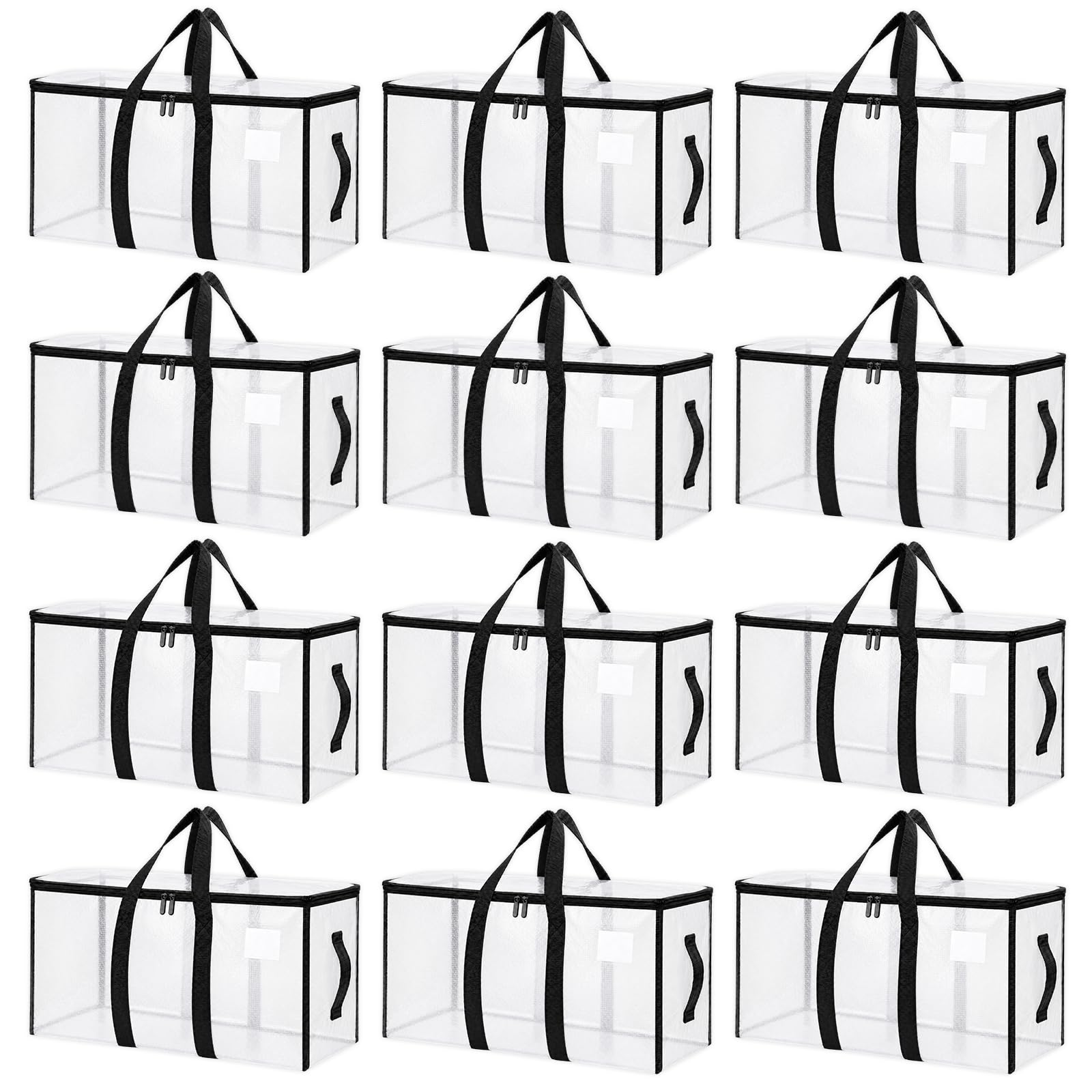 Songrey Extra Large Heavy Duty Moving Bags, 6 Pack, Dark Blue | Storage Bags with Zipper & Handles, Waterproof Totes Bags for Clothes Packing, Moving, College Supplies, Home Organization