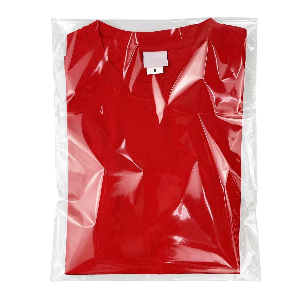 Yotelab Clear Self Sealing Cellophane Bags for Shirts, 10x14 Inch, 100 Pcs | Clear Shirt Bags for Small Business, Thick Resealable Plastic Bags for Packaging Clothing and Products