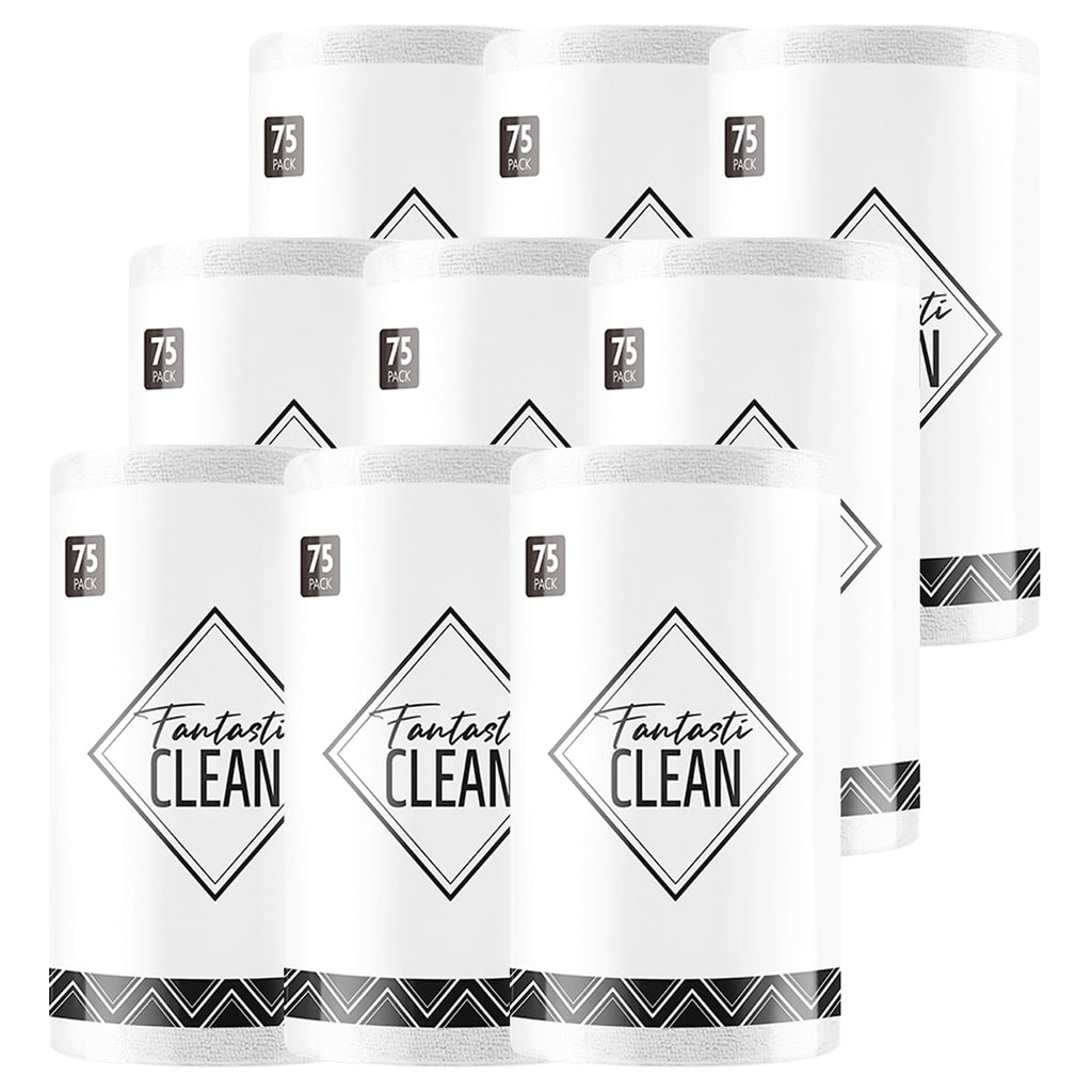 Fantasticlean Microfiber Cleaning Cloth Roll -75 Pack, 12" x 12" (Pink) | Reusable Alternative to Paper Towels, Ultra Absorbent, Lint-free Microfiber Towel Roll, for All-Purpose Cleaning