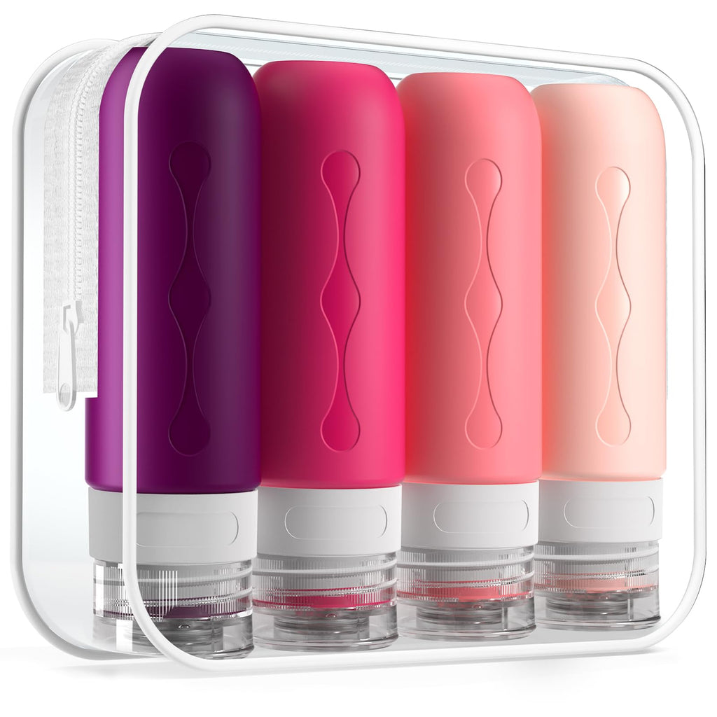 Gemice Travel Bottles for Toiletries, Tsa Approved, Travel Size Containers, BPA Free Leak Proof Tubs Refillable Liquid Accessories for Cometic Shampoo and Lotion Soap