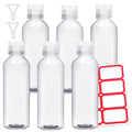 6 Pack Travel Bottles - Travel Containers for Toiletries - TSA Approved Size - Refillable Empty Plastic Bottles with 2 Labels, Funnels & Carry Bag - For Shampoo, Lotion, Conditioner, Sanitizer - 3.4oz