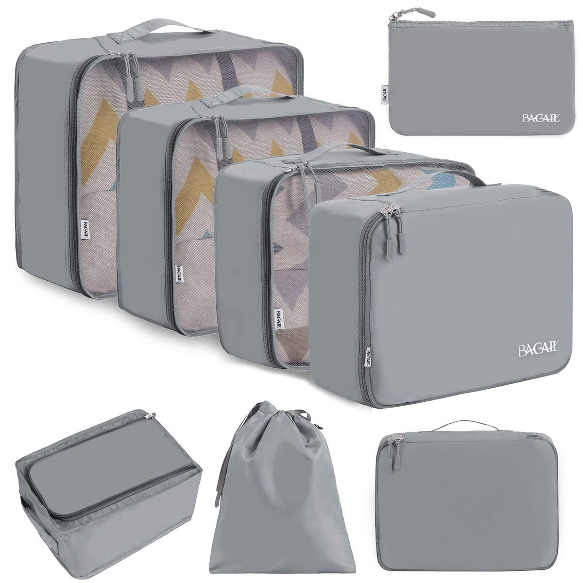 BAGAIL 8 Set Packing Cubes Luggage Packing Organizers for Travel Accessories-Blush Pink