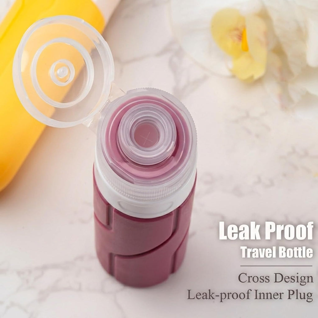 Travel Bottles - 15 Pack, TSA Approved Travel Size Toiletries, Leak Proof Silicone Squeezable Containers in Clear Bag(Colorful)