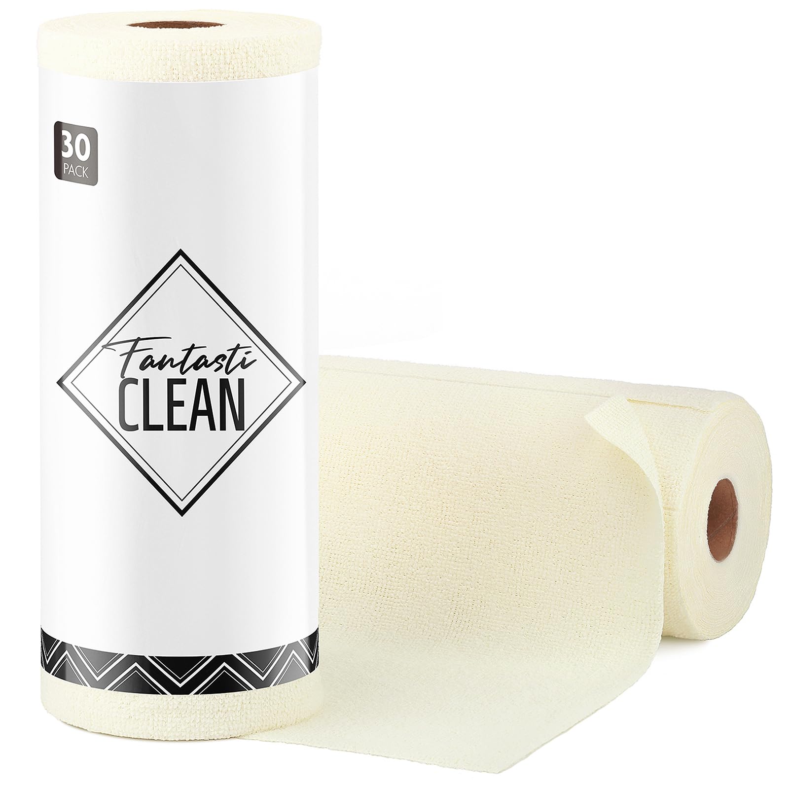 Fantasticlean Microfiber Cleaning Cloth Roll -75 Pack, 12" x 12" (Pink) | Reusable Alternative to Paper Towels, Ultra Absorbent, Lint-free Microfiber Towel Roll, for All-Purpose Cleaning