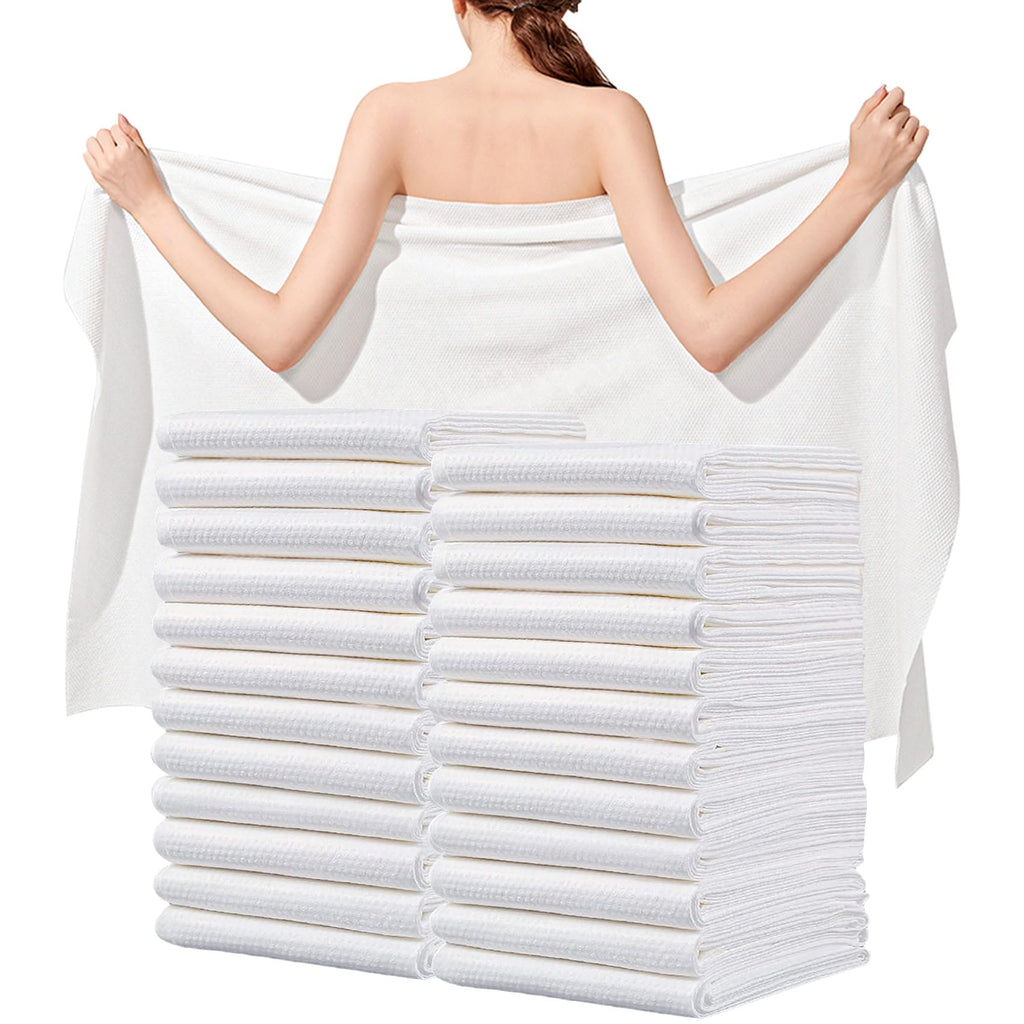 Disposable Bath Towels, 20 Pack 55" x 27.5" Ultra Soft, Quick Dry Disposable Body Towels, Portable Travel Towel for Hotel Camping Beach Swimming Gym Sauna Spa, Personal Care Pet Towels