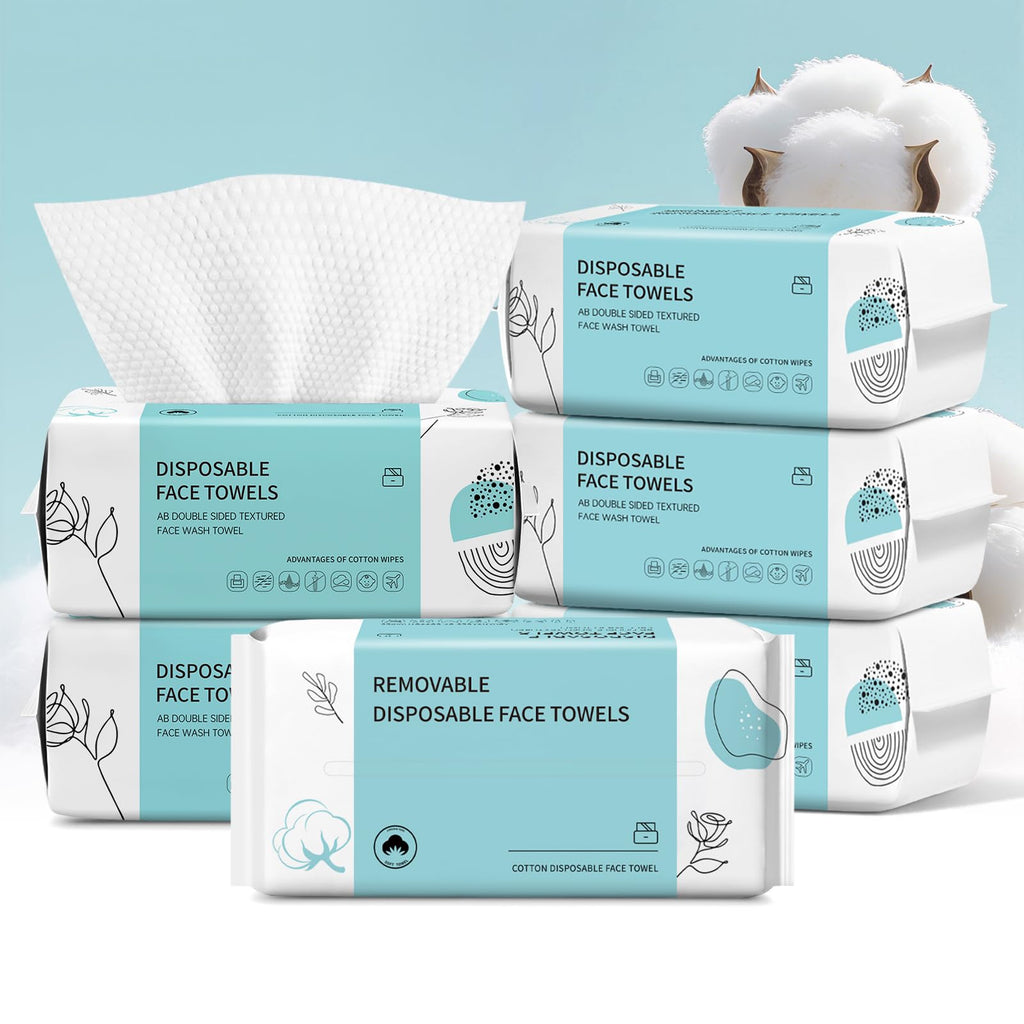 Face Towels, Disposable Face Towel 100 Count, Makeup Remover Dry Wipes, Soft Cotton Dry Wipes Facial Cloths Towelettes for Washing and Drying, Facial Tissue for Cleansing, Skincare