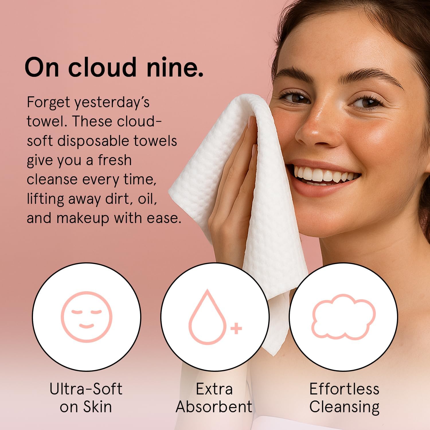 grace & stella Face Towels Disposable XL- Travel Essentials (60 Count) | Ultra-Soft & Absorbent Face Wipes Towelettes, Facial Towels for Cleansing & Makeup Removal - Face Cleansing Foaming Nets