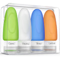 Dot&Dot Leak Proof Travel Bottles - Tubes for Liquid TSA Approved 3oz Silicone Toiletries Travel Shampoo & Conditioner Containers with Labels