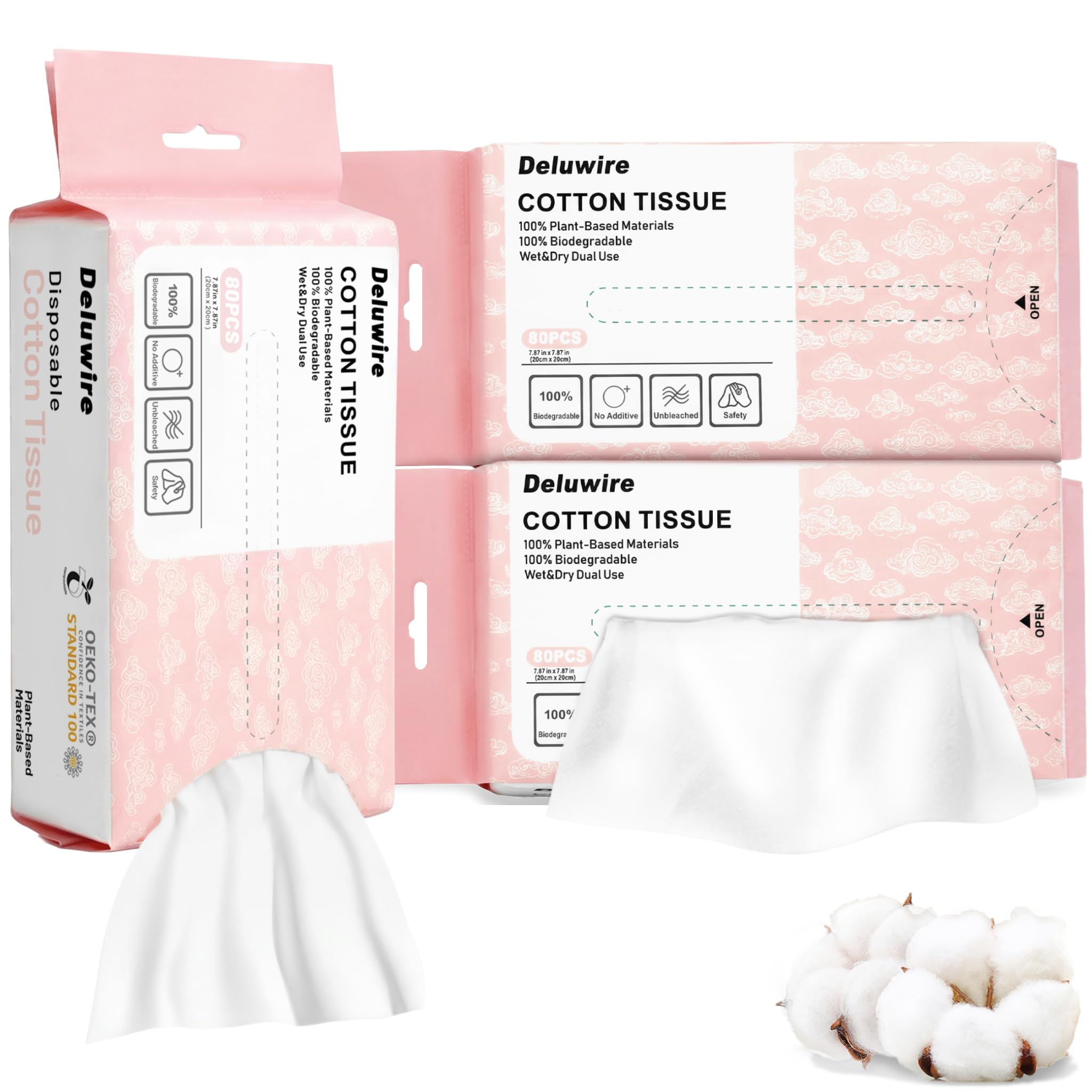 Disposable Face Towels for All Skin, 800 Count (Pack of 10) | Soft & Absorbent Face Towels, Biodegradable Facial Towels for Sensitive Skin, Face Cleansing, Skincare and Makeup Remover