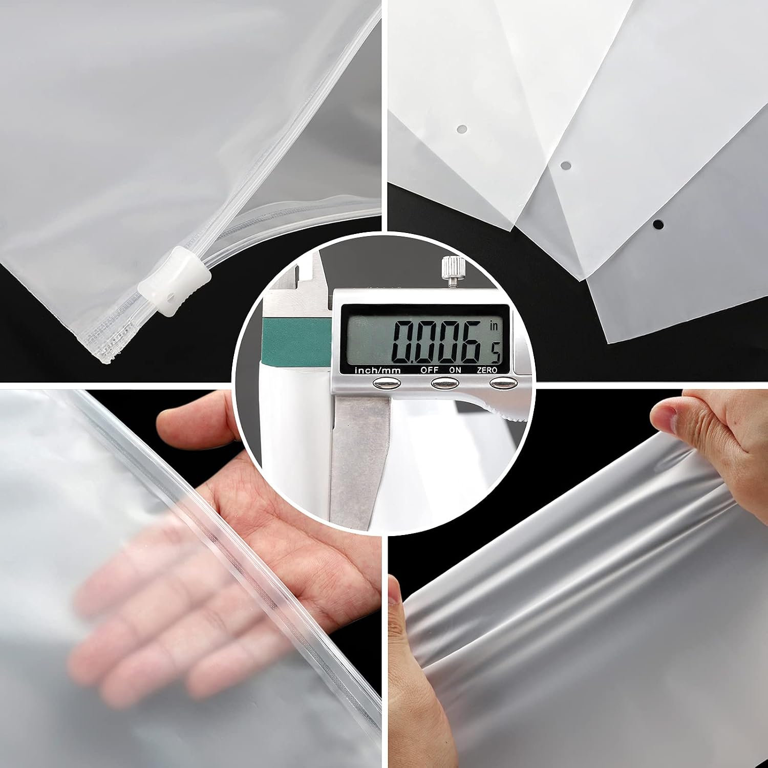 Ploy Frosted Zipper Bags for Clothes, 50pcs 14x16 inch Clear Plastic Bags for Clothes, T Shirt, Swimsuit, for Clothing Packaging, Shipping, Mailing, for Small Business