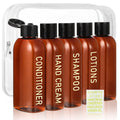 5 Pack Travel Bottles for Toiletries, 3.4oz TSA Approved Travel Containers | Leak Proof Refillable Travel Accessories for Shampoo Conditioner, Plastic Travel Bottles with Toiletry Bag and Label