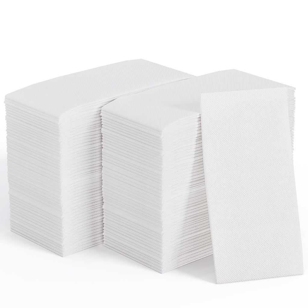 200 Pack Disposable Paper Napkins, Soft Bathroom Napkins for Guests, 2-Ply White Paper Hand Towels for Halloween, Wedding, Thanksgiving