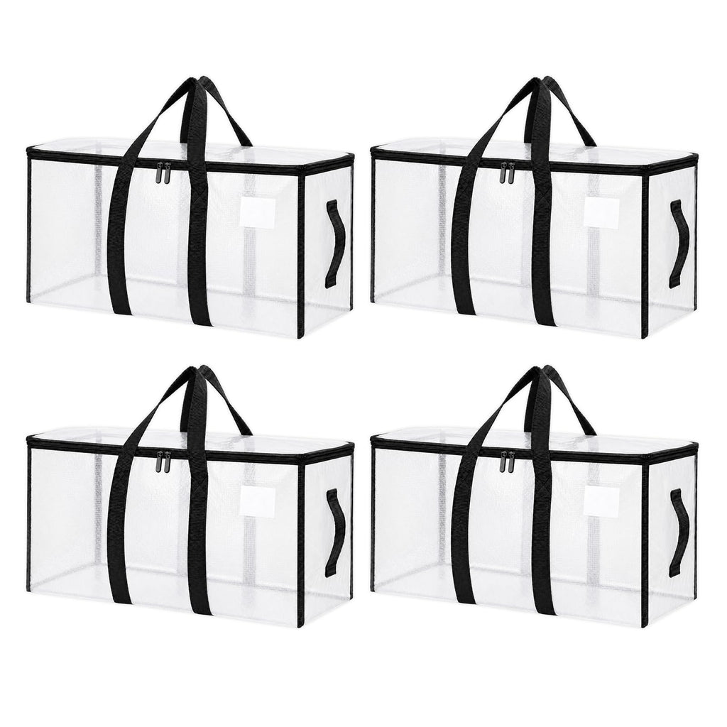 Songrey Extra Large Heavy Duty Moving Bags, 6 Pack, Dark Blue | Storage Bags with Zipper & Handles, Waterproof Totes Bags for Clothes Packing, Moving, College Supplies, Home Organization
