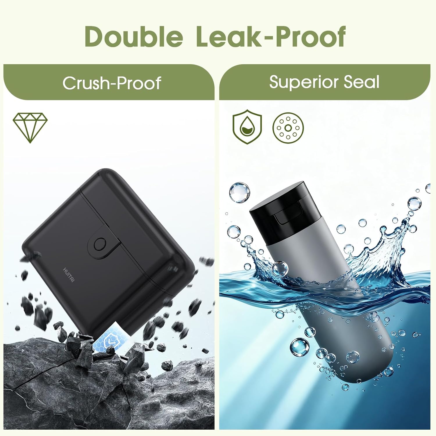 Travel Bottles TSA 4x2oz With Case Leak-Proof Black | Durable ABS hard case, press-to-unlock, 4 individual compartments, wide-mouth bottles for easy fill, leak-proof seals