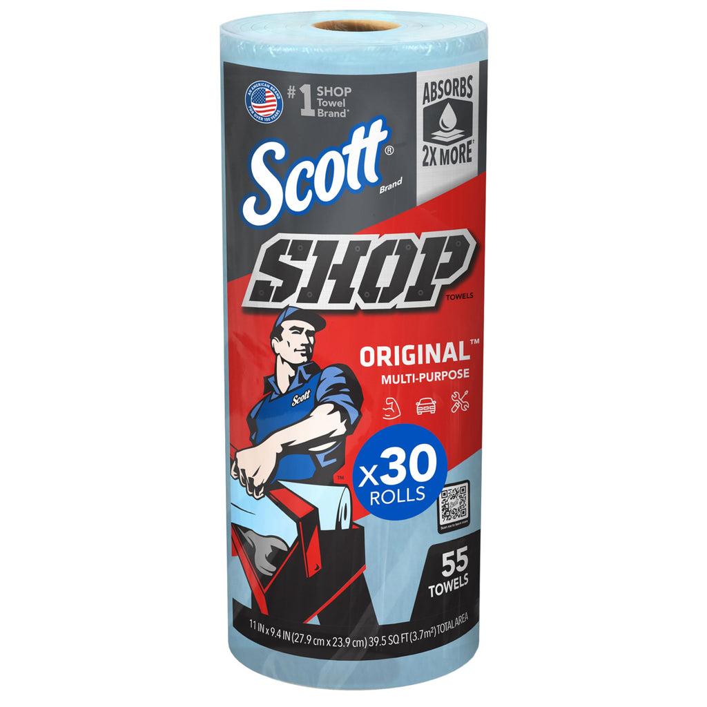 Scott Kimberly-Clark Professional Logistics Supply 75130KC Scott Shop Towels Blue 11 plug X 10,4 plug (27,9cm X 26,4cm), 1 Roll, 55 Per Pack | bike-oils
