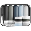 Quatish 15 Pack Travel Bottles for Toiletries, Original Patented, TSA Approved Travel Size Containers, Leak Proof Silicone Shampoo and Conditioner Bottles Women & Men, Airplane Essentials, Black