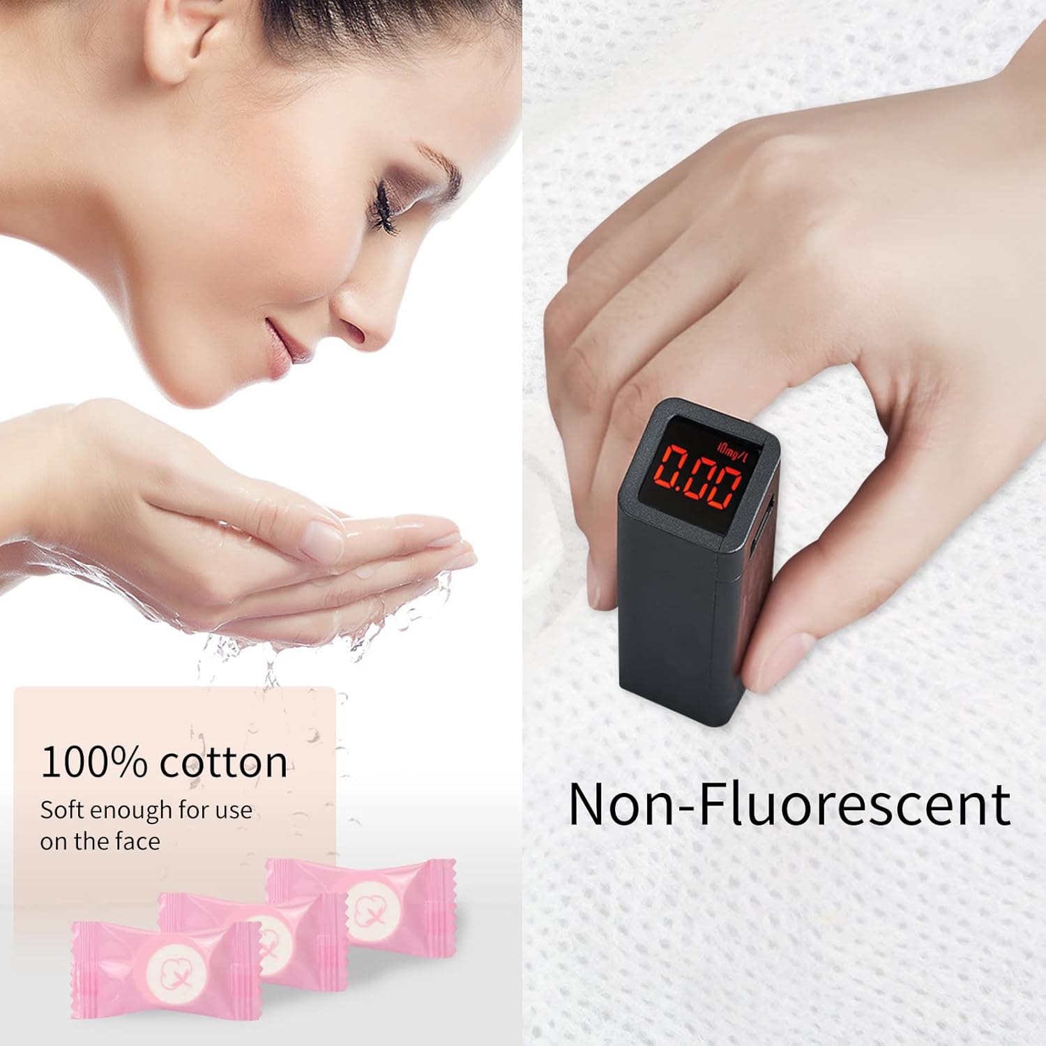 Classycoo Compressed Towels Tablets - Face Towels Disposable, Mini 100 Pack | Soft Individually Wrapped, Cotton, Expands in Seconds, Candy-Shaped, NO-Odor, Facial Washcloths Cleaning/Travel/Camping, Pink