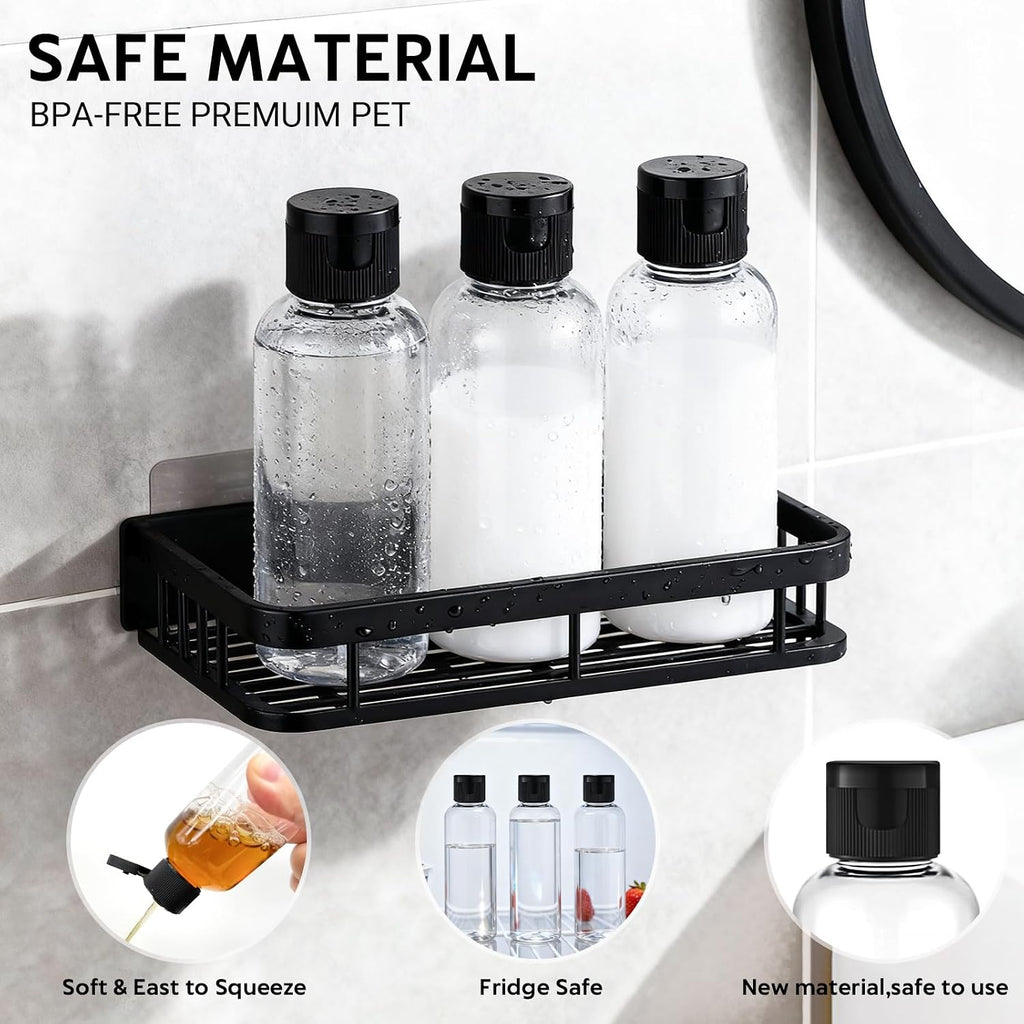 5 Pack 3.4 oz Travel Bottles for Toiletries, TSA Approved Leak Proof Refillable Travel Size Containers, Clear Plastic Shampoo Bottles for Lotion Conditioner