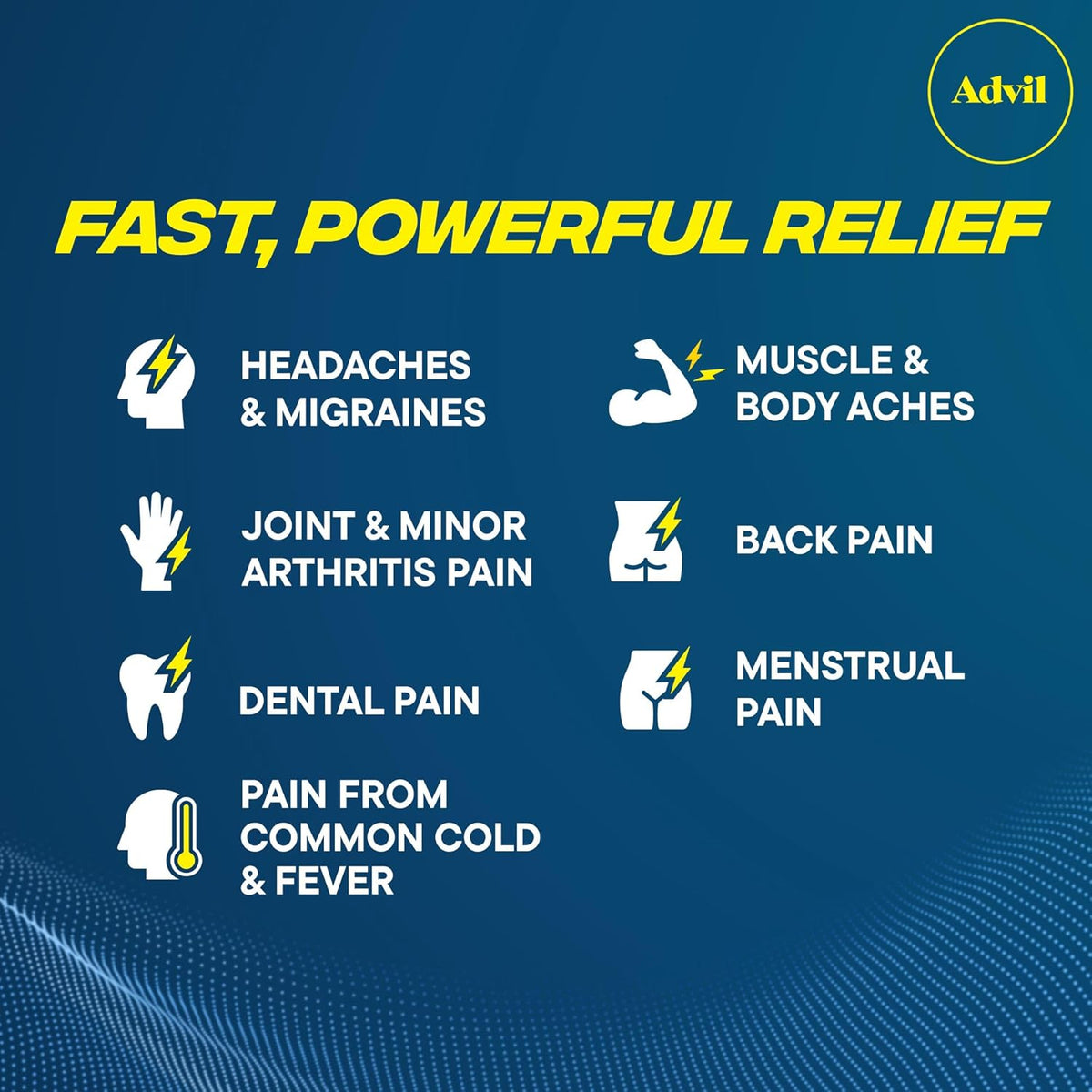 Advil Tablets, Ibuprofen 200mg, Pain Relief, 10 Count Vial | Relieves Headaches, Back Pain and Menstrual Pain, Reduces Fever, Travel Size Tablets, Fast Acting