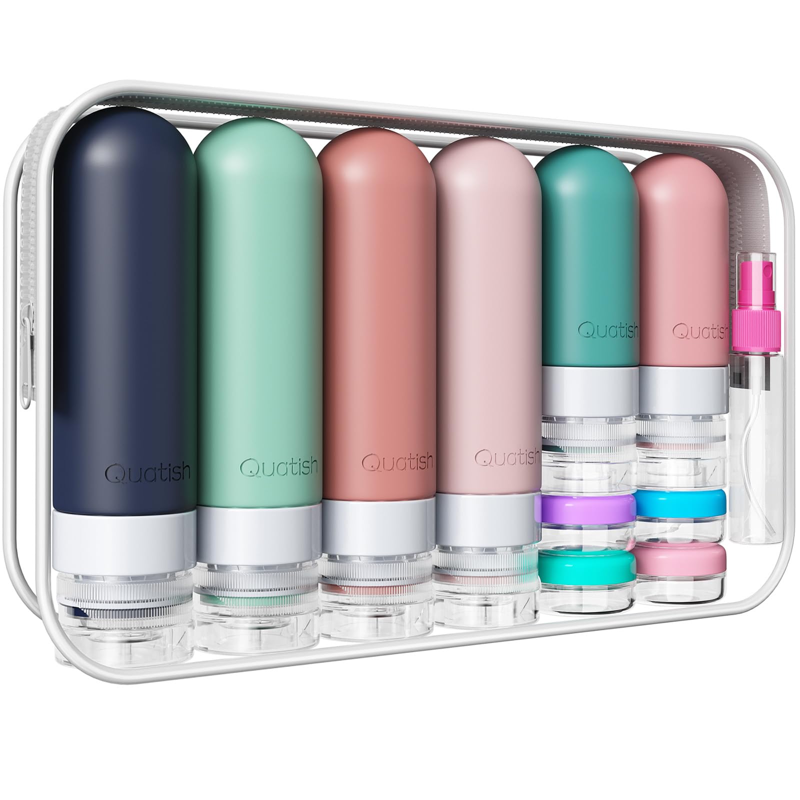 20 Pack Travel Bottles for Toiletries, Original Patented, TSA Approved Travel Size Containers, Leak Proof Silicone Shampoo and Conditioner Bottles Women & Men, Airplane Cruise Essentials, Black